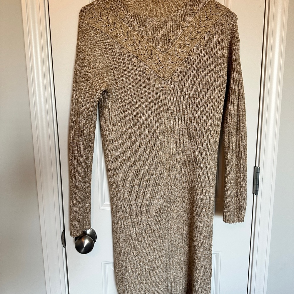 Womens LOFT Tan Sweater Dress